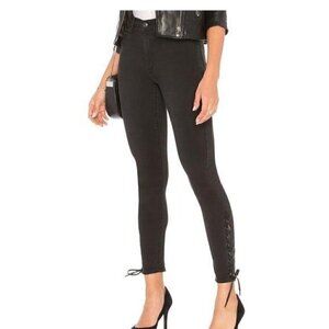 Black Orchid Lara Skinny Jeans, Size 27", Hi Rise Lace Down